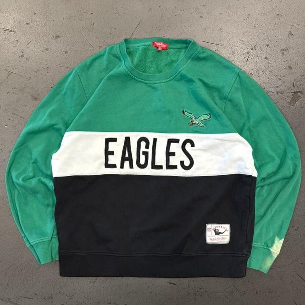 Womens Mitchell & Ness Philadelphia Eagles Crewneck SZ XL